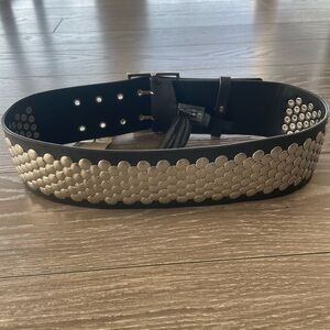 All Saints Black Belt with Silver Studs